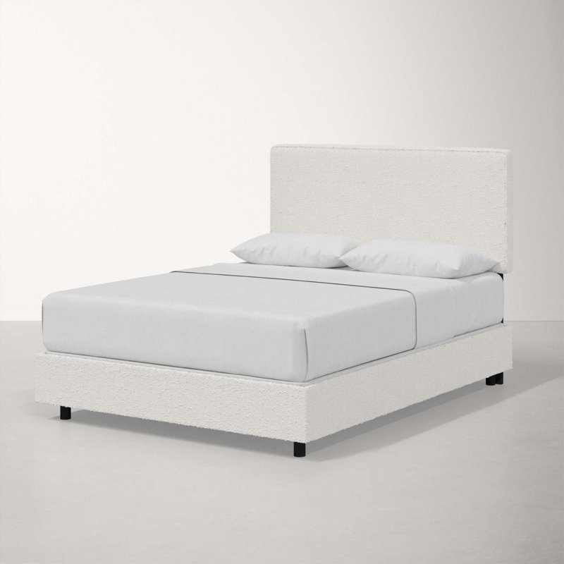 Marquise Upholstered Standard Bed, Twin, Classic Snow Boucle