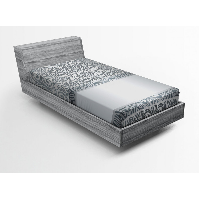 Microfiber Damask Fitted Sheet, Twin Fitted Sheet