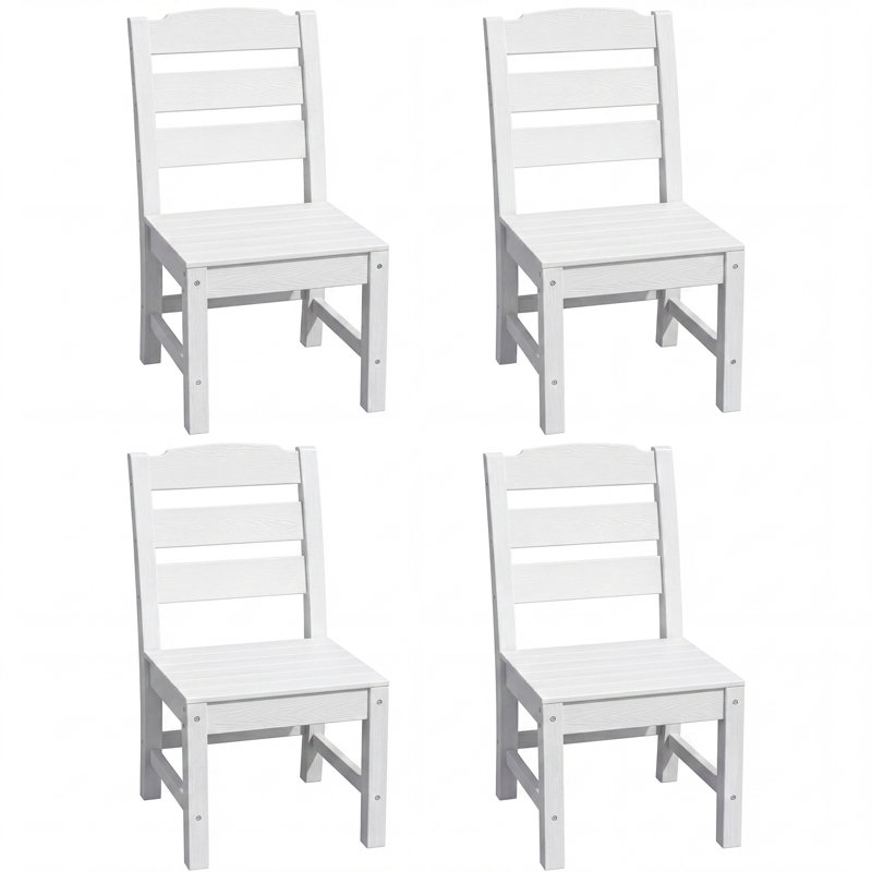 Chaise de patio robuste thermolaquée, blanc, Blanc