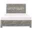 Full Size Panel Bed In Rustic Gray, Wood Bedroom Furniture With Required Foundation, Ships One Box Wooden Gray Headboard, , Rails And Spring Necessity