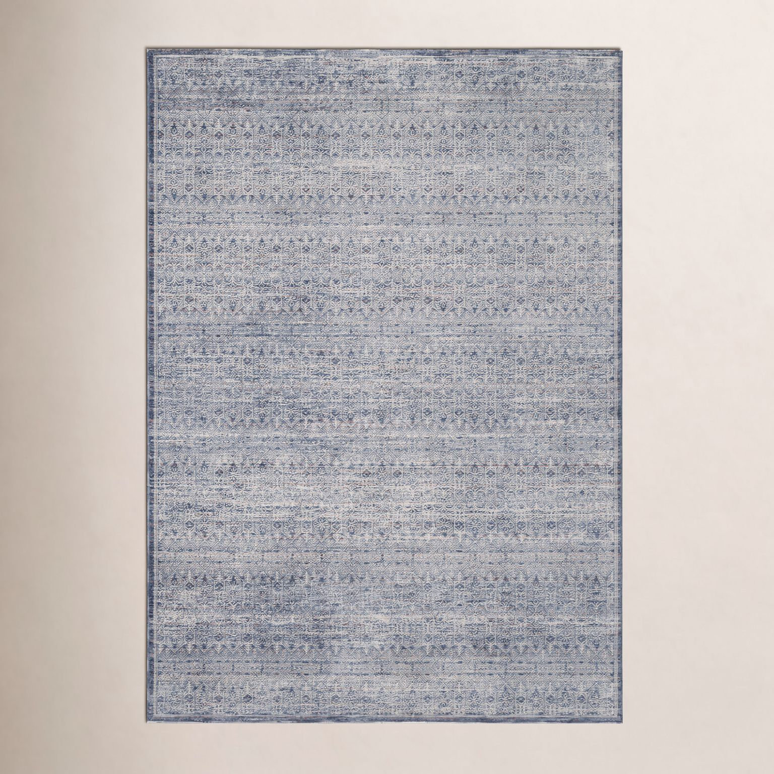 Amber Lewis x Loloi Zuma Denim Ivory Oriental Rug, Round 3'