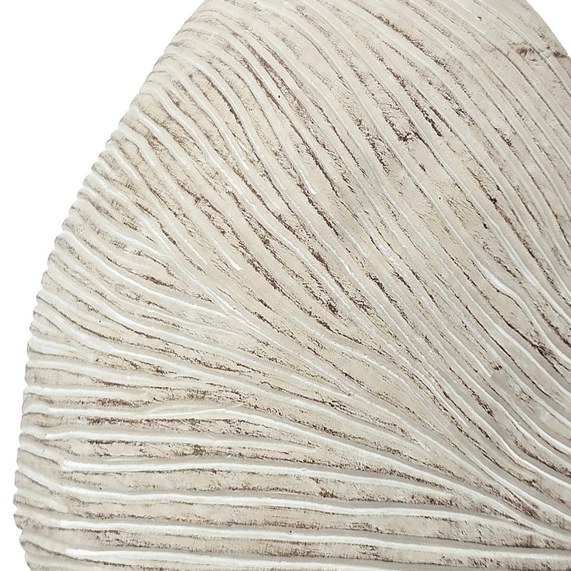 Sand and Cement Nautilus Shell Planter with Textured Beige Finish, 7.70" H x 11.50" W x 6.70" D 