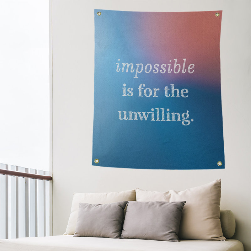Polyester Tapestry, 80" H x 59" W, Blue/Pink