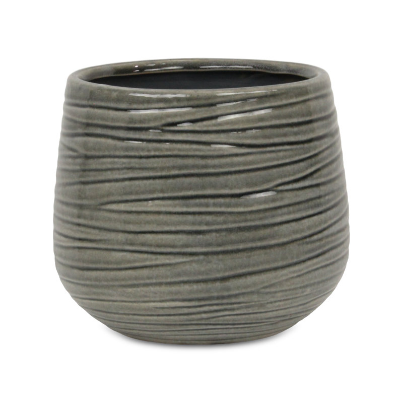 Pot en céramique Grazielli, H 7,75 po x l 7,5 po x P 7,5 po, gris