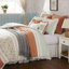 Ensemble d'édredon en percale de coton 9 pièces 9 pièces - Cottage avec nervures et dentelle-123412026-123412027