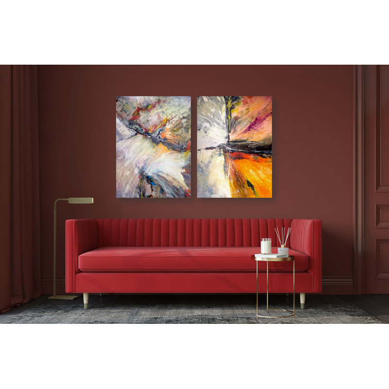 Starburst Set by John Beard - Artist Enhanced Canvas Print, 20" H x 24" W x 3" D, White Floater Framed