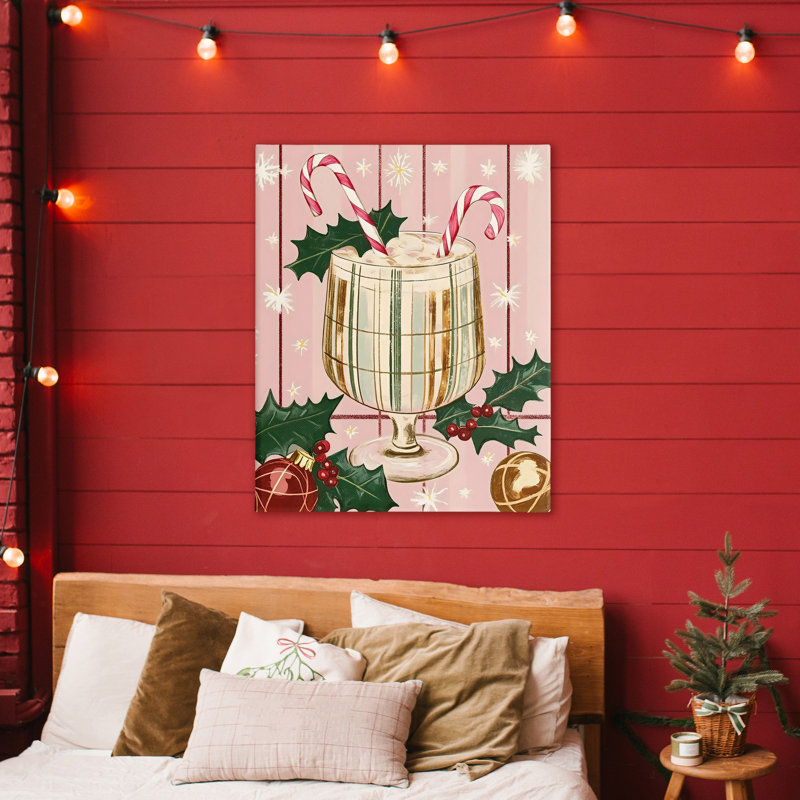 Toile cocktail pastel de Noël, design par Franklyn Gregory, H 48 po x l 36 po