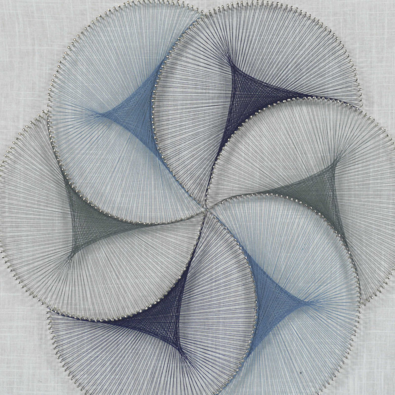 Abstract Blue String Art Shadow Box Wall Decor