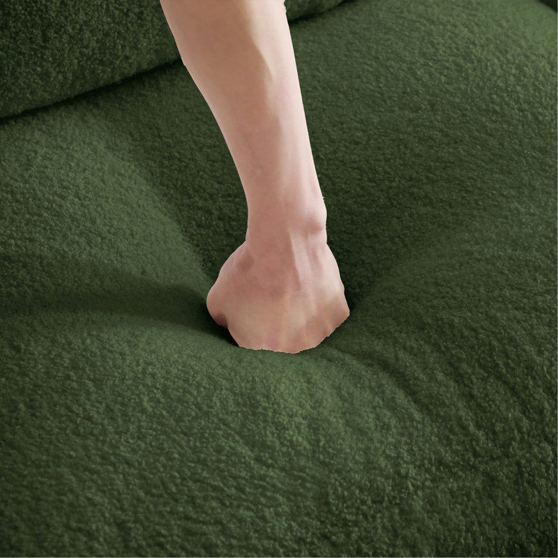 Canapé sans accoudoirs courbé en tissu avec oreiller Vitoria - Vert