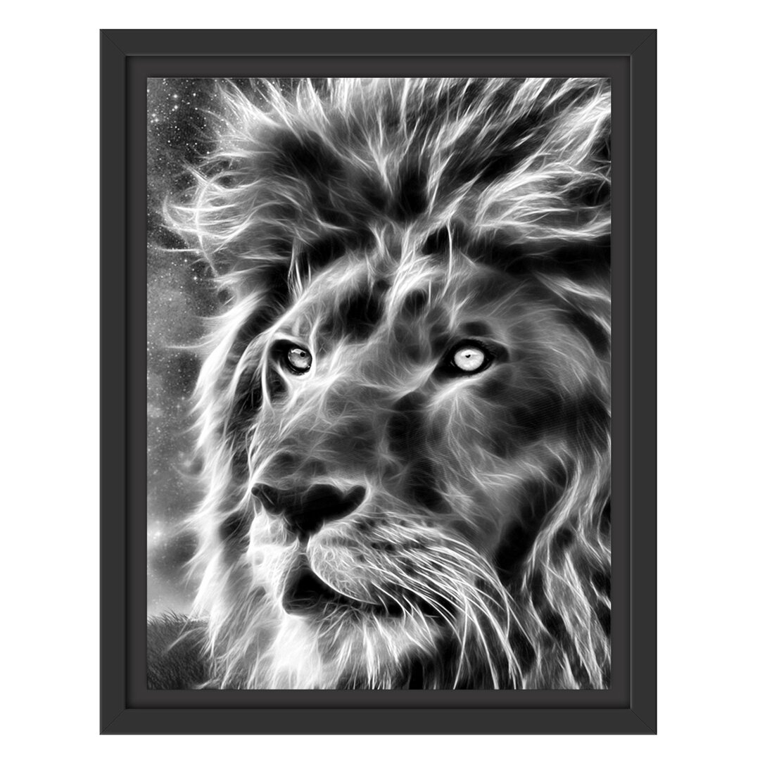 Gerahmtes Poster Abstract Art Lion