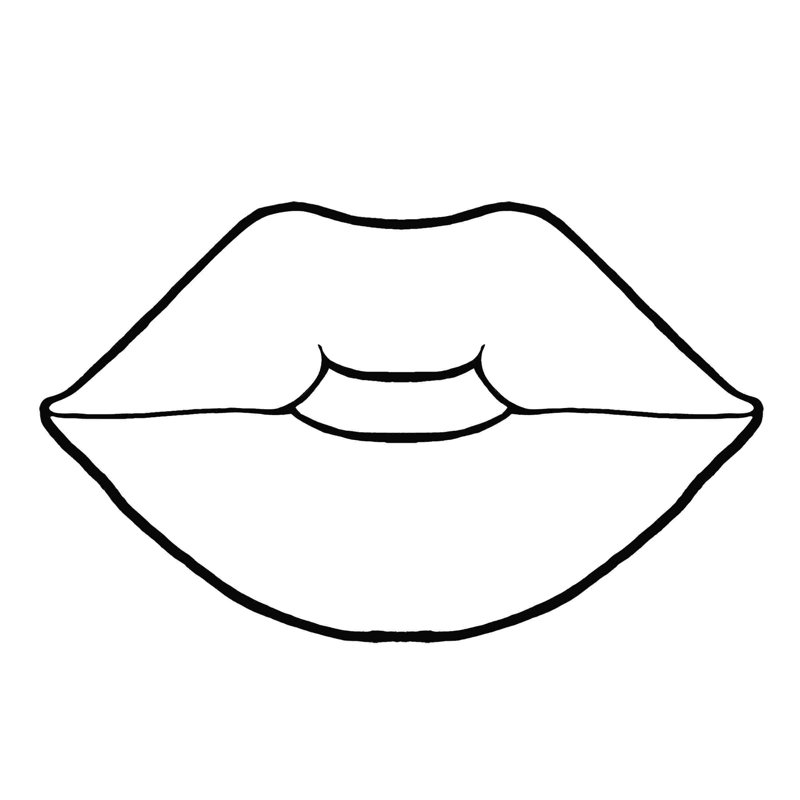 Line Lips - Wrapped Canvas Painting, 20" H x 20" W  