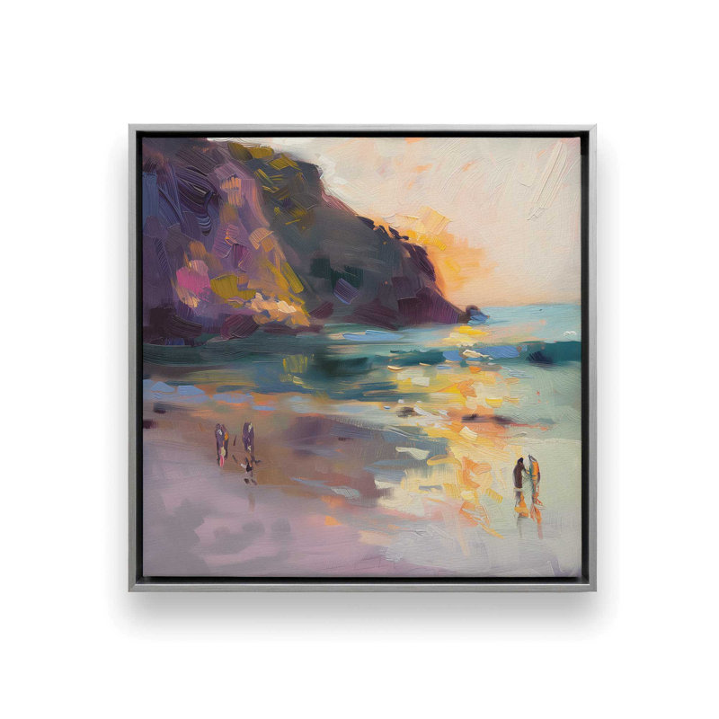 «Nocturne Sunset Soiree V1 (Square)», reproduction d'art encadrée sur toile par Azure Artisanal Studio