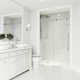 Elan E-Class 56-60" W x 76" H Sliding Frameless Shower Door with 3/8" Clear Glass
