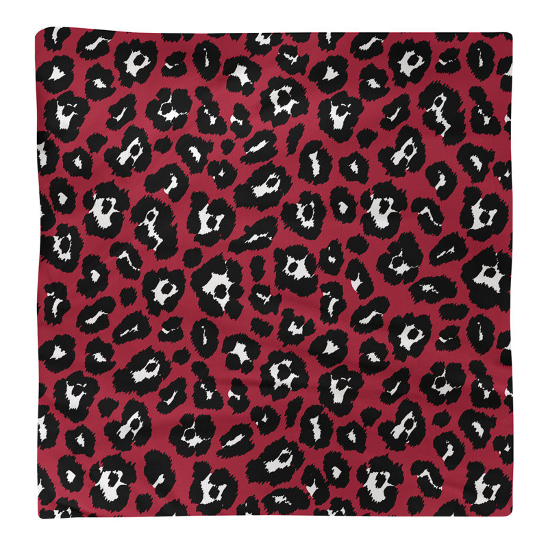Polyester Animal Print Square Napkin, 10" x 10", Red/White/Black