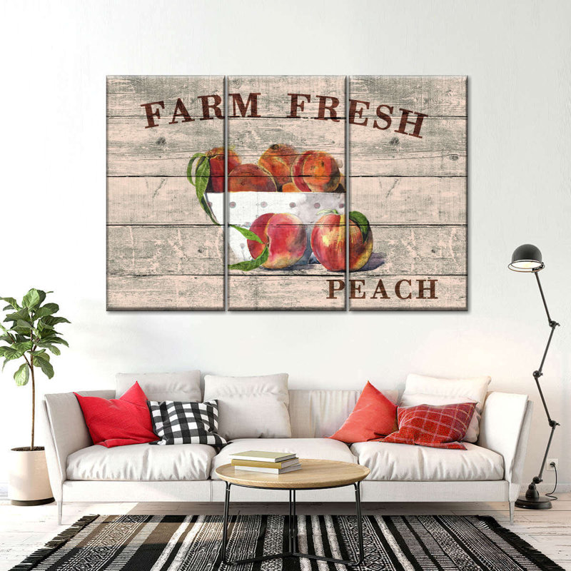 Pêche fraîche 3 pièces, H 24 po x l 38 po x P 1,25 po