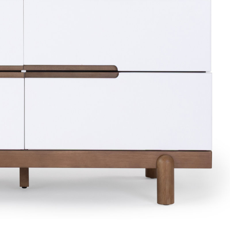 Bliss 6-Drawer Nursery Dresser, White/Walnut