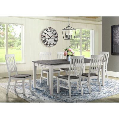 Forreston Way 5-Piece Dining Set With Rectangle Table And 4 Wood Side Chairs, Antique White/Gray -  Red Barrel StudioÂ®, 35B9876D125A48E09D148F47CB06F46C