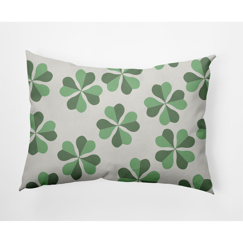 Housse et insert de coussin rectangulaire d'extérieur Lucky Patch St. Patrick's Day, Laurier vert