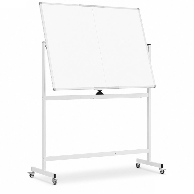 Large Rolling Whiteboard on Wheels, Double-Sided Mobile White Board with Stand, Portable Standing Magnetic Dry-Erase Board Easel for Home, Office, Classroom, or School 