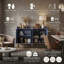 120CM Modern 4-Door Sideboard With Gold Metal Legs, Handle-Free Push-To-Open Buffet Cabinet With Raised Top Edge-1448566848