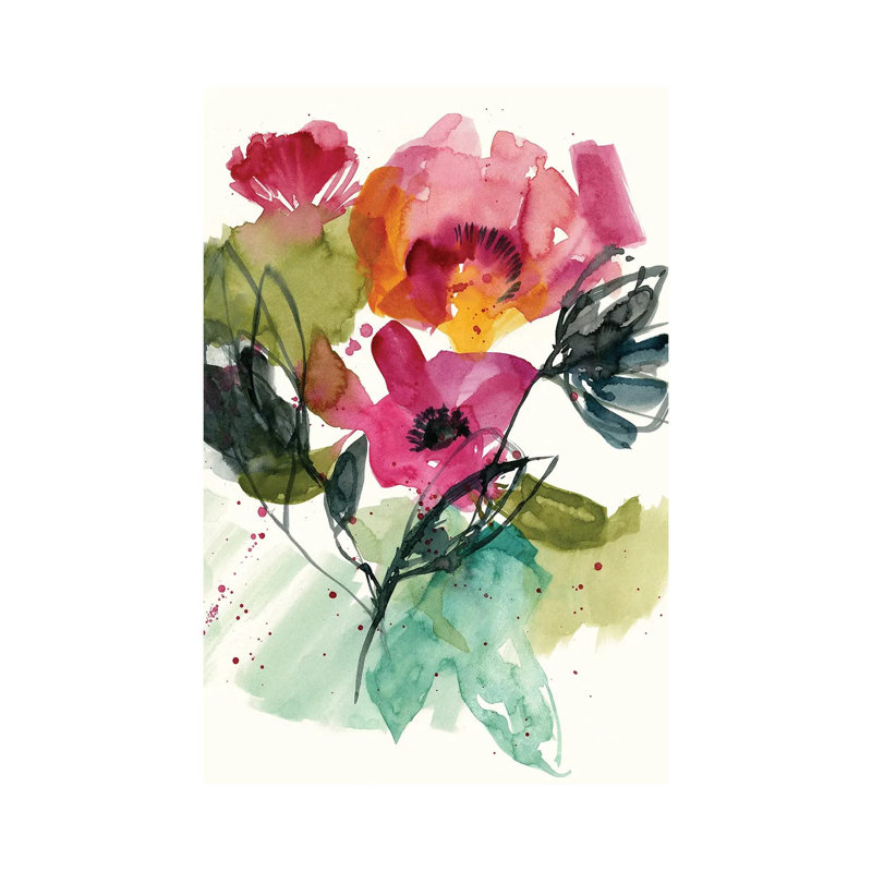 Flower Party II by Jennifer Goldberger - Wrapped Canvas Painting, 66.04 cm H x 45.72 cm W