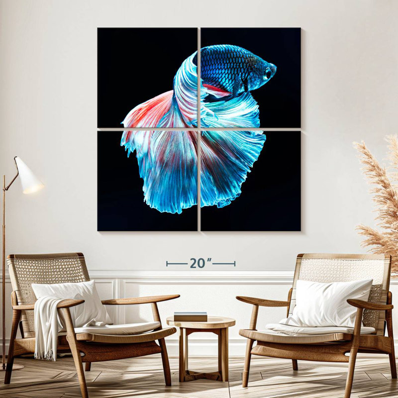 Brampt Glowing Blue Betta Fish, 57" H x 57" W
