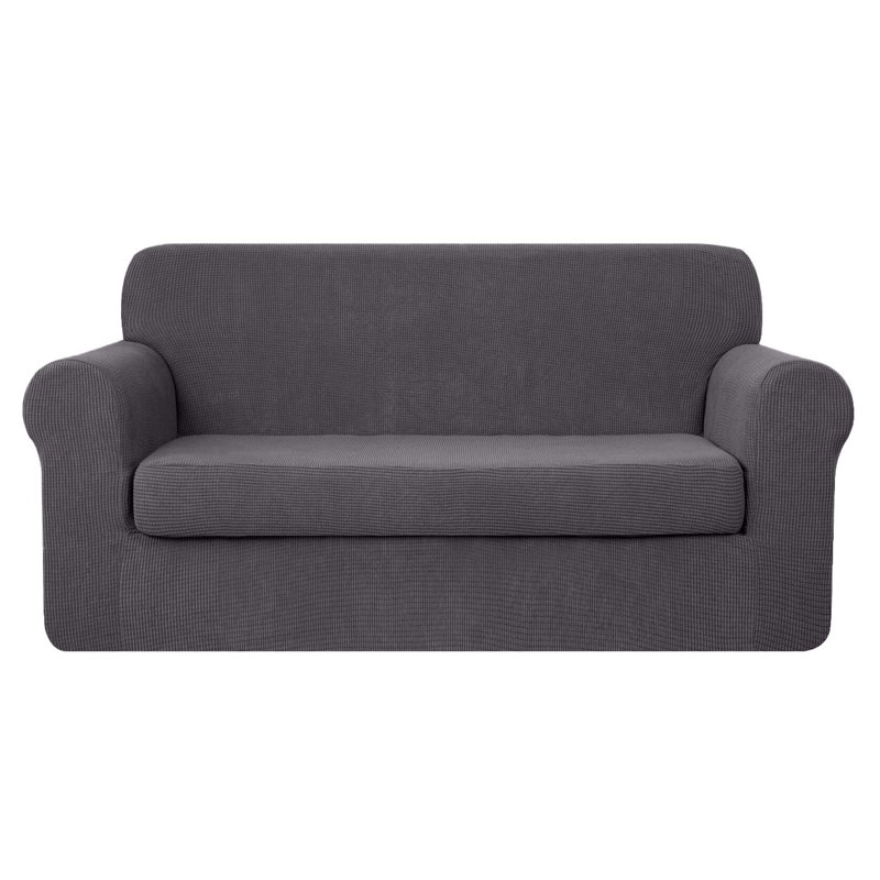 Coussin moelleux et moderne, Mélange de polyester gris foncé