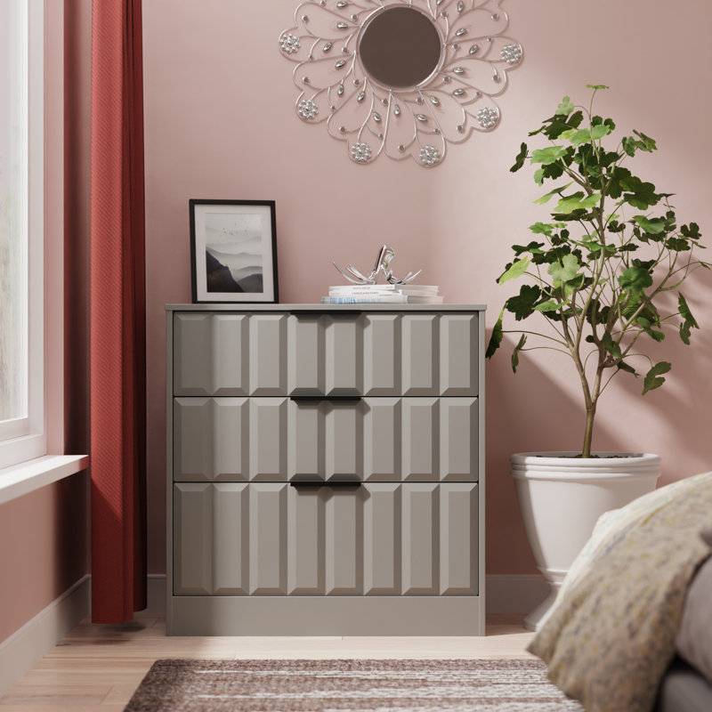 New York 3 Drawer Deep Chest (Ready Assembled), Grey
