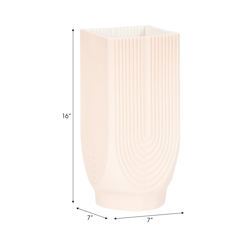 Corsica 3D Printed Vase, Rose Smoke, 16" H x 7" W x 7" D
