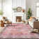 Labarbera Machine Washable Red/Gray Non-Slip Backing Area Rug