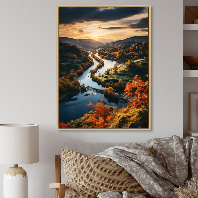 Paysage et nature, art mural sur toile, Cadre naturel flottant, H 32 po x l 16 po x P 1 po