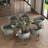 Dining Chairs Set Of 2, Luxury Grey Boucle Upholstered Barrel Dining Room Chairs With Armrest & Mirrored Silver Metal Frame For Kitchen