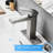 One Handle Bathroom Basin Faucet With Waterfall Flow, Brushed Nickel, Deck-Mounted, Pop Up Drain, Supply Lines, Ceramic Filler, Cartridge Valve Modern Sink Faucet, Spout, Handle, Deck Mounted, Side