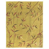 Kyoto Wool Floral Area Rug in Beige/Red