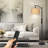 64” Arched\/arc Floor Lamp With Remote Control, Dimmable Bulb Included-810389453