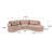 Corbin 123" Modern Curved Compression Sectional Sofa-128582593