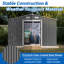 Outdoor Metal Building, Lockable, Grey Colouring Foundation Shed For Garden Use-115808174