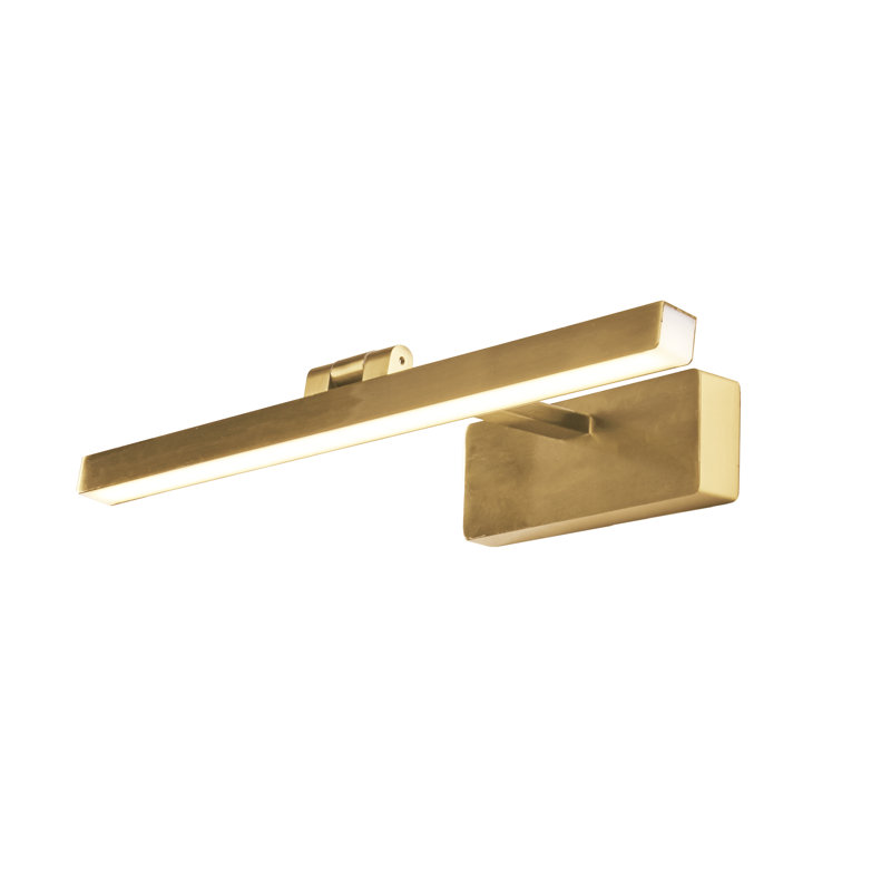 Hardwired LED Wall Mounted Picture Light, Satin Brass