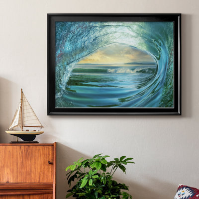 «Big Wave», reproduction encadrée de qualité supérieure - prête à être accrochée