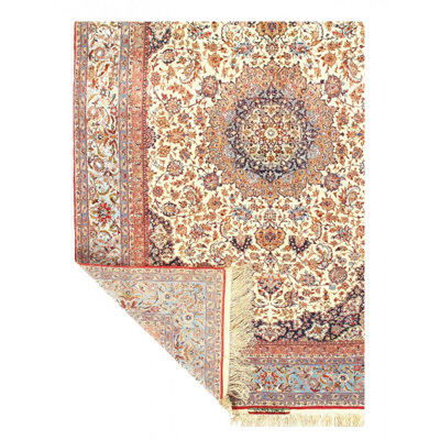 One-of-a-Kind Rectangle 7'2" x 10'6" Area Rug in Beige/Malibu/Red/Gold