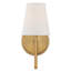 Applique murale 1 lumière Meridian en laiton naturel-531072653