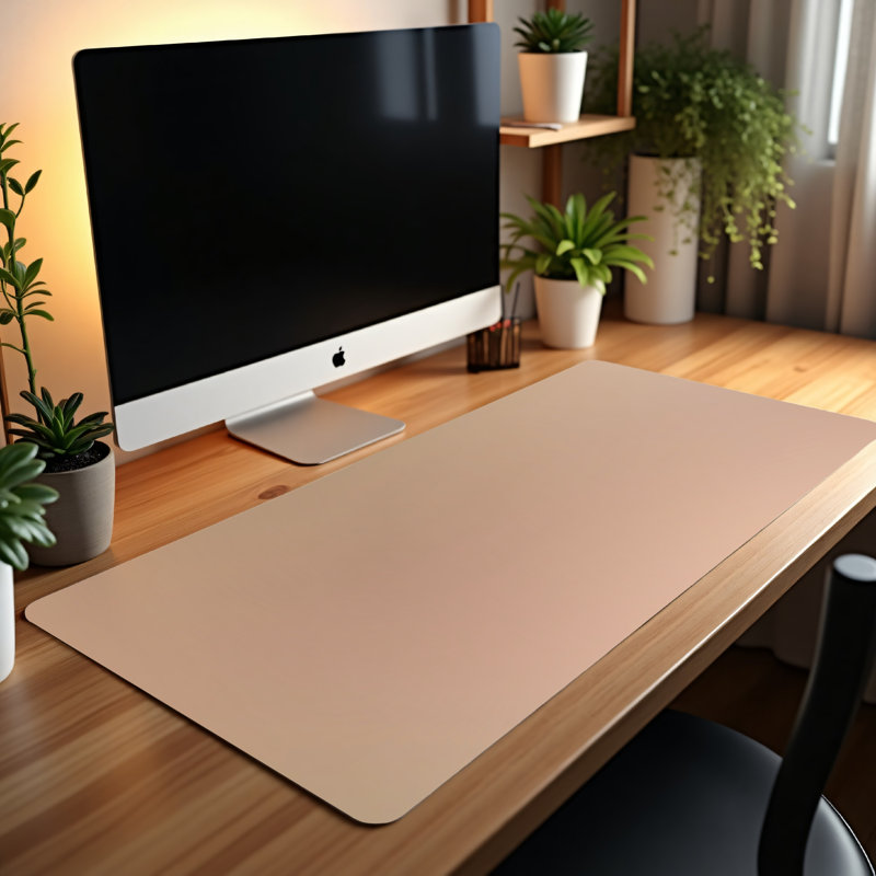 Desk Mat, 23.6" H x 13.8" W x 0.25" D, Soft Neutral Beige