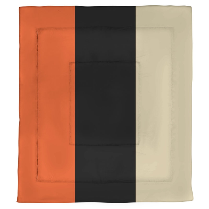 Édredon simple réversible Baltimore Baseball, Édredon simple TG, Orange / noir / crème