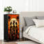 Commode à 4 tiroirs pour chambre à coucher, silhouette de femme vêtue sur fond de coucher de soleil orange, palmiers. Commode étroite avec dessus en bois et structure robuste en fer. 45,7 cm (L) x 95,2 cm (H).-1348712903