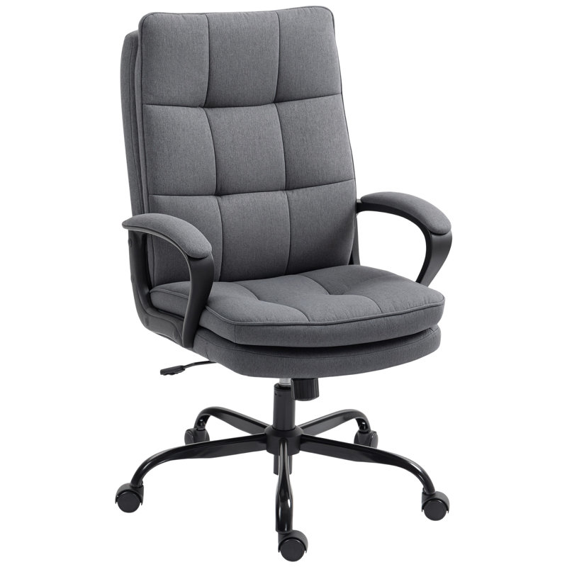 Linen Office Chair, Dark Grey 