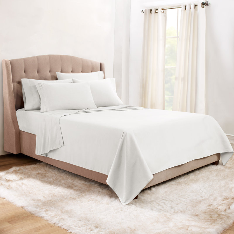 Microfiber Sheet Set, White, Full Sheet Set + 1 Fitted Sheet + 4 Pillowcases