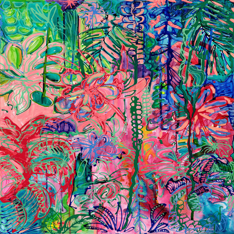 Ensembles de housse de couette très grand DiaNoche en microfibre par Sonia Begley - Fleurs des Fêtes tropicales