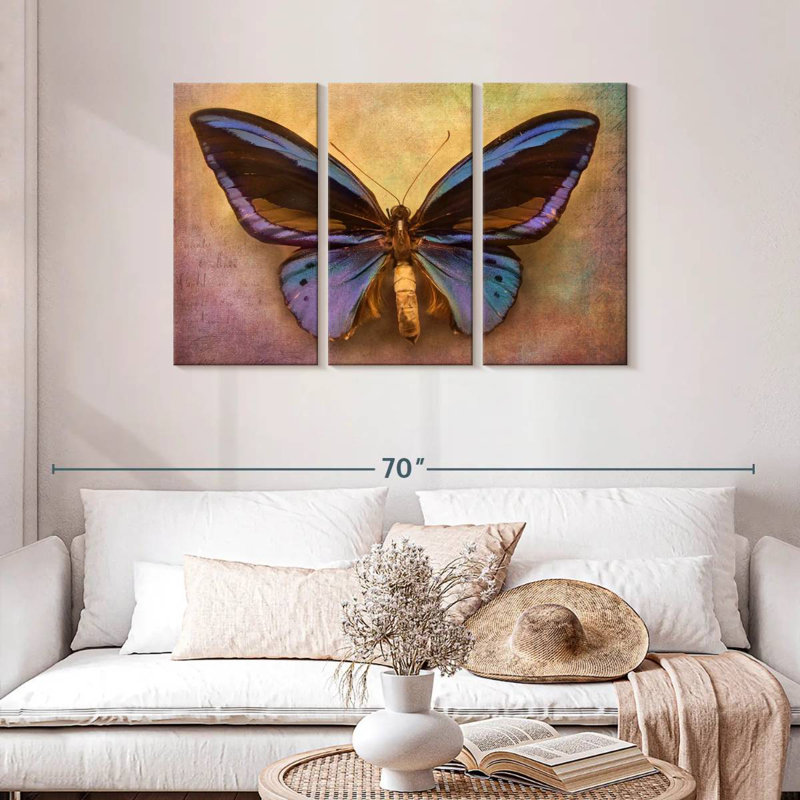 Papillon mauve, H 28 po x l 45 po