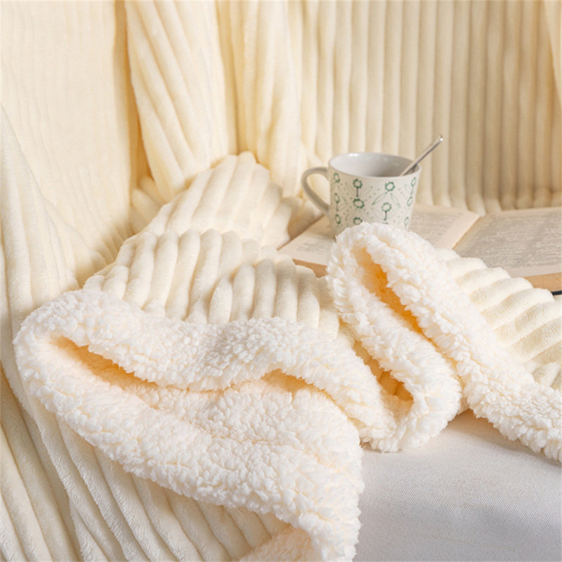 Couverture, doux, moelleux, chaud, confortable pour le canapé, lit, canapé, jet réversible, L 71 po x L 80 po, Beige