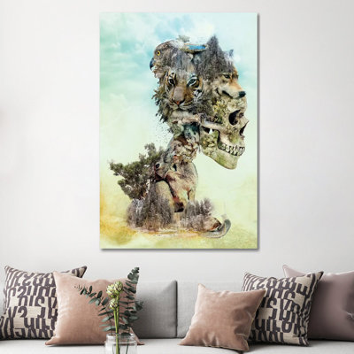 Nature Skull 1 Piece Wrapped Canvas Painting